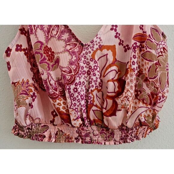 Free People OB1338373 Women's Sz S Pink Weekend In Montauk Cropped Tank Top $60 - Picture 3 of 9